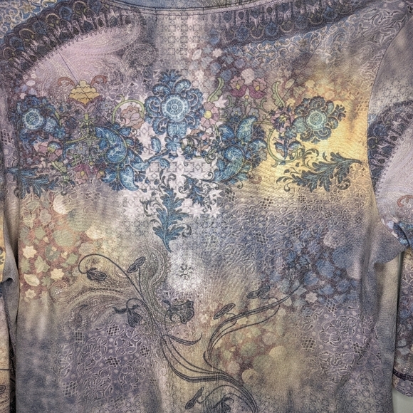 XCIT USA Y2K floral long sleeve woman's top size 1X - Picture 9 of 12